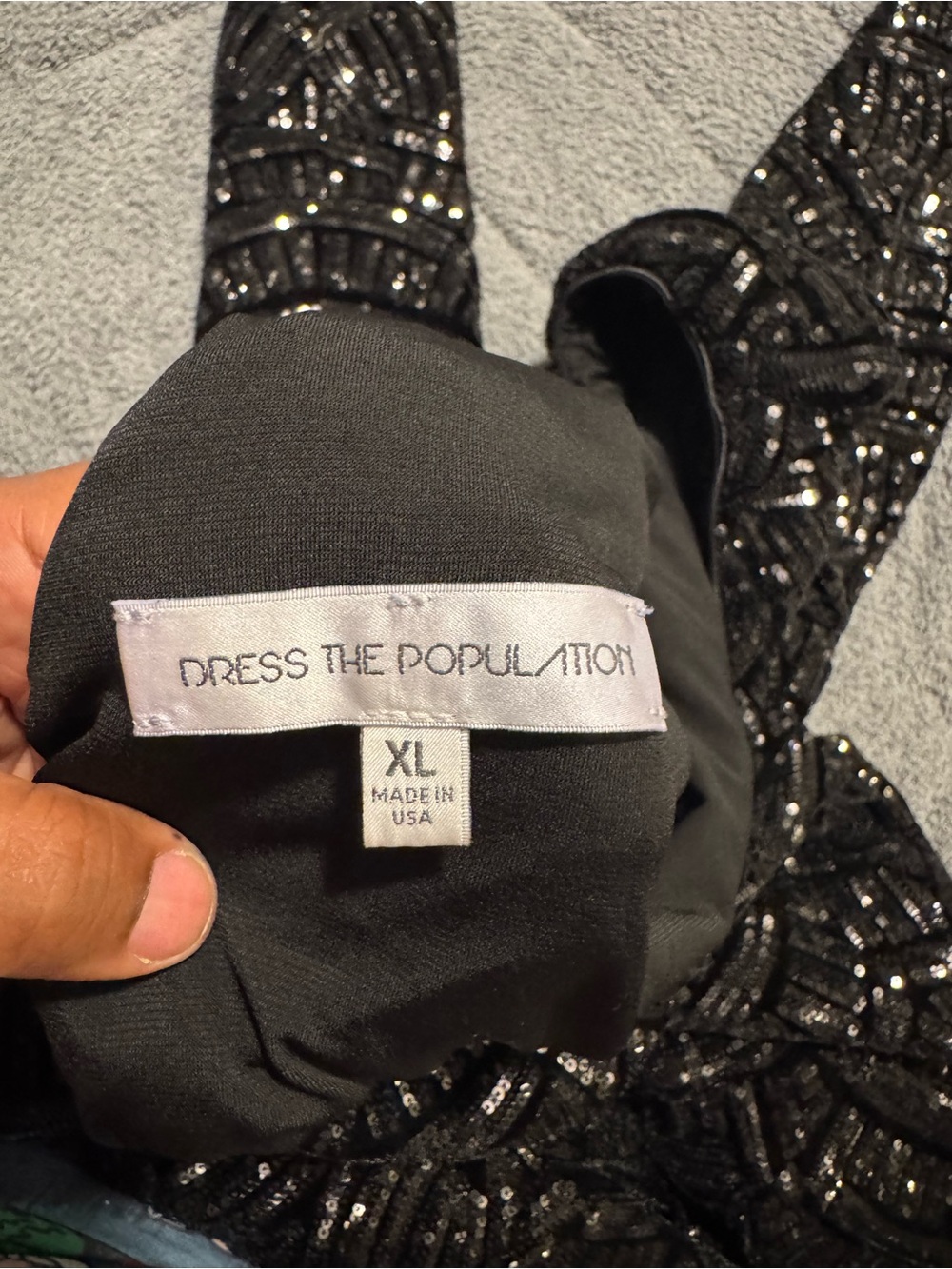 Dress the Population Black Sequin Evening Skirt